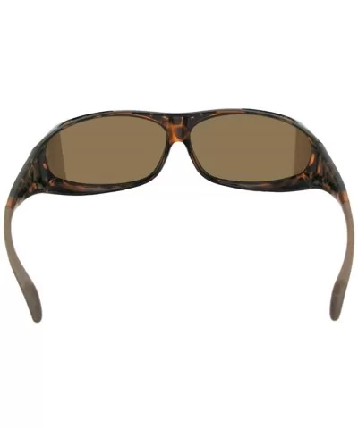 Fit Over Sunglasses Wrap Around Curved Lens Polarized Style F6 - Tortoise Frame Polarized Brown Lenses - C418R8S929K $16.76 Wrap