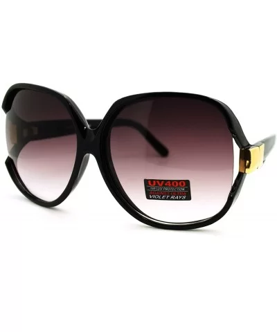 Black Super Oversized Sunglasses Womens Classic ROUND CELEBRITY PRIVACY Shades NEW - Large - CE11CJSQY1R $8.25 Oversized