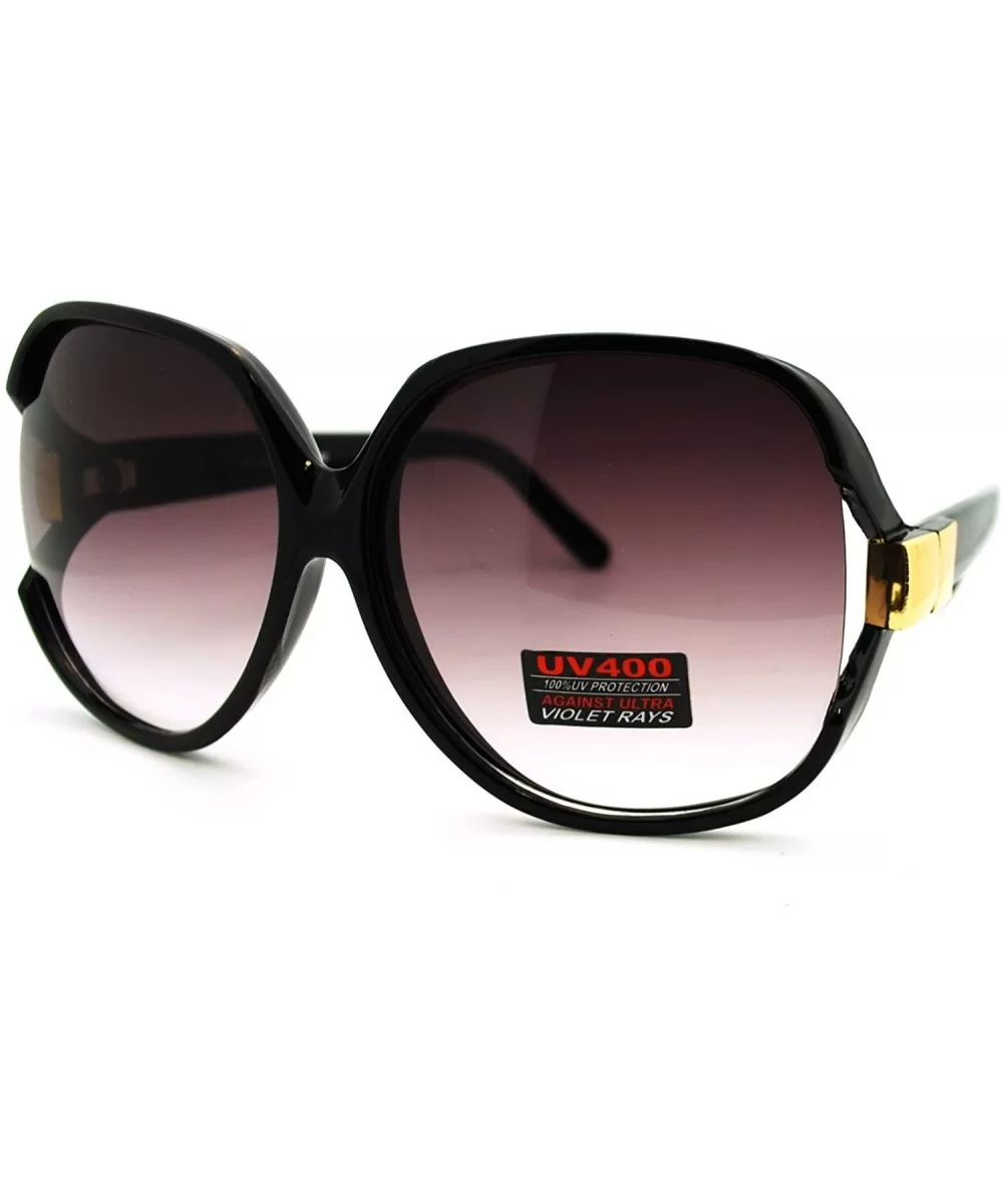 Black Super Oversized Sunglasses Womens Classic ROUND CELEBRITY PRIVACY Shades NEW - Large - CE11CJSQY1R $8.25 Oversized