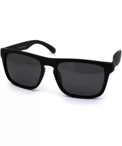 Polarized Mens Rectangular Keyhole Simple Designer Sunglasses - Matte Black Gold Black - C0199DWDM6M $7.58 Rectangular