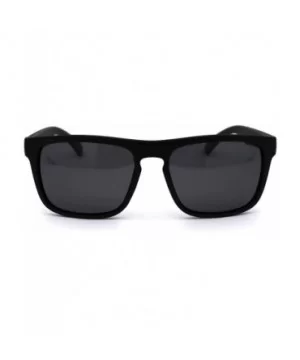 Polarized Mens Rectangular Keyhole Simple Designer Sunglasses - Matte Black Gold Black - C0199DWDM6M $7.58 Rectangular