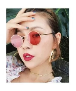 Fashion Punk Style Small Round Sunglasses Lady Vintage Men Metal Full Frame Sun Glasses UV400 - Gold Red - CO18RI03Z7K $7.36 ...