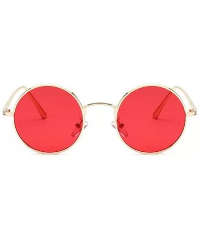 Fashion Punk Style Small Round Sunglasses Lady Vintage Men Metal Full Frame Sun Glasses UV400 - Gold Red - CO18RI03Z7K $7.36 ...