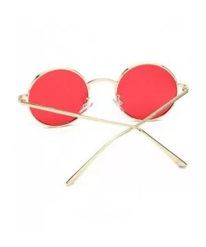 Fashion Punk Style Small Round Sunglasses Lady Vintage Men Metal Full Frame Sun Glasses UV400 - Gold Red - CO18RI03Z7K $7.36 ...