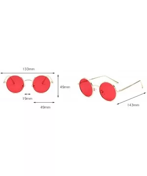 Fashion Punk Style Small Round Sunglasses Lady Vintage Men Metal Full Frame Sun Glasses UV400 - Gold Red - CO18RI03Z7K $7.36 ...