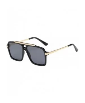 Pouch Men Manhattan Vintage Hipster Design Hybrid Sunglasses - 87041-black-gold-frame-smoke - C318SDH4U2O $7.41 Square