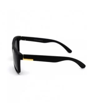 Polarized Mens Rectangular Keyhole Simple Designer Sunglasses - Matte Black Gold Black - C0199DWDM6M $7.58 Rectangular