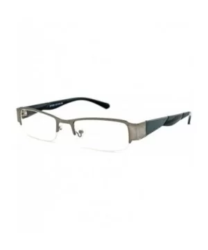 Slim Metal Half Frame Temple Design Clear Lens Glasses with Spring Hinge - Silver - CI11PA0S7Q5 $11.26 Square