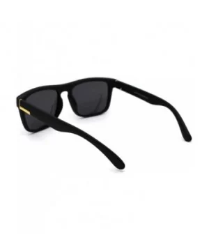 Polarized Mens Rectangular Keyhole Simple Designer Sunglasses - Matte Black Gold Black - C0199DWDM6M $7.58 Rectangular