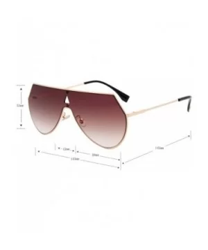 Mirrored Flat Lenses Fashion Metal Frame Women Sunglasses LS7009 - Gold/Brown - C8183KZHUTZ $10.58 Goggle