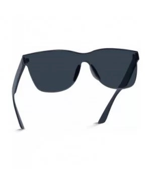 Horn Rimmed Tinted Colorful Lens Rimless Sunglasses - Black - CW18GYTHGD4 $5.67 Oversized