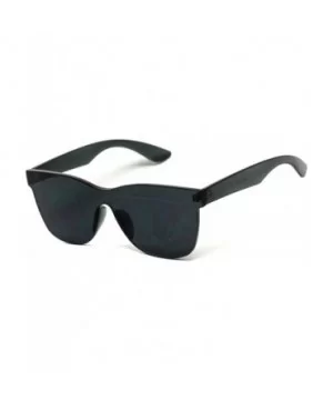 Horn Rimmed Tinted Colorful Lens Rimless Sunglasses - Black - CW18GYTHGD4 $5.67 Oversized