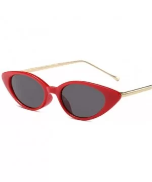 Women Small Cat Eye Sunglasses Classic Oval Metal Frame Sun Glasses for Female Male Shades - 6 - CA18QAD07K7 $23.74 Oval