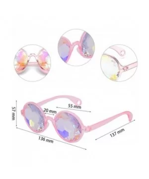 Kaleidoscope Rave Glasses Rainbow Prism Sunglasses Goggles - Black&pink - CK18UELSK3W $7.43 Sport