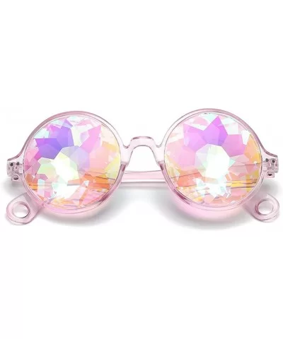 Kaleidoscope Rave Glasses Rainbow Prism Sunglasses Goggles - Black&pink - CK18UELSK3W $7.43 Sport