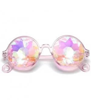 Kaleidoscope Rave Glasses Rainbow Prism Sunglasses Goggles - Black&pink - CK18UELSK3W $7.43 Sport