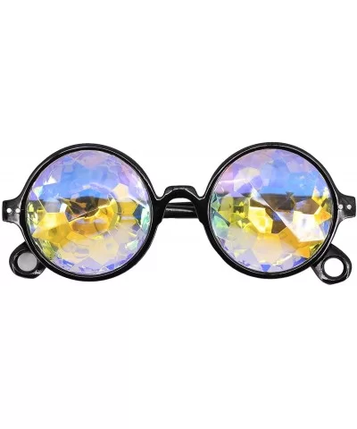 Kaleidoscope Rave Glasses Rainbow Prism Sunglasses Goggles - Black&pink - CK18UELSK3W $7.43 Sport