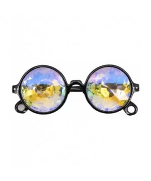 Kaleidoscope Rave Glasses Rainbow Prism Sunglasses Goggles - Black&pink - CK18UELSK3W $7.43 Sport