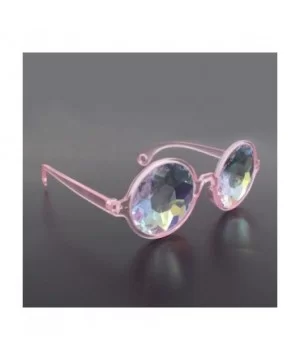 Kaleidoscope Rave Glasses Rainbow Prism Sunglasses Goggles - Black&pink - CK18UELSK3W $7.43 Sport