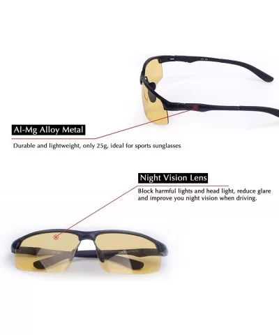 Mens Sunglasses Polarized Sport Sunglasses for Men Driving Fishing UV400 Protection Metal Frame - CT18WI4OORH $18.47 Rectangular