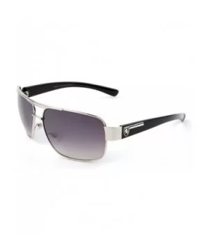 Top Bar One Line Metal Cut Classic Square Aviator Sunglasses - Smoke Silver - CB190EQ0RAD $15.01 Square