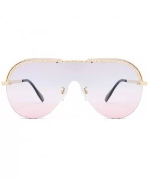 Frameless One Lens Oversized Goggles Sunglasses Women Fashion UV400 Brand Design Pilot Driving Sun Glasses - CL194EOODDY $8.4...