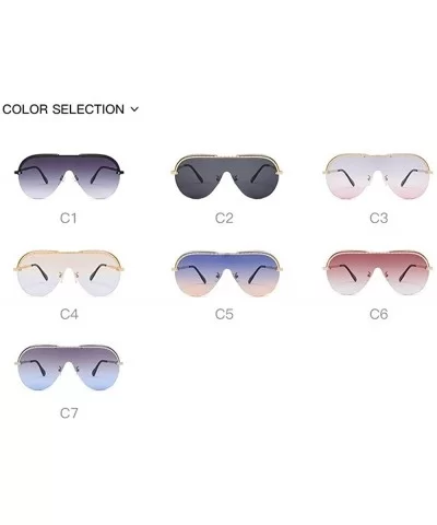 Frameless One Lens Oversized Goggles Sunglasses Women Fashion UV400 Brand Design Pilot Driving Sun Glasses - CL194EOODDY $8.4...