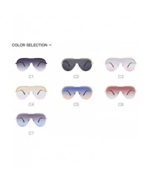 Frameless One Lens Oversized Goggles Sunglasses Women Fashion UV400 Brand Design Pilot Driving Sun Glasses - CL194EOODDY $8.4...