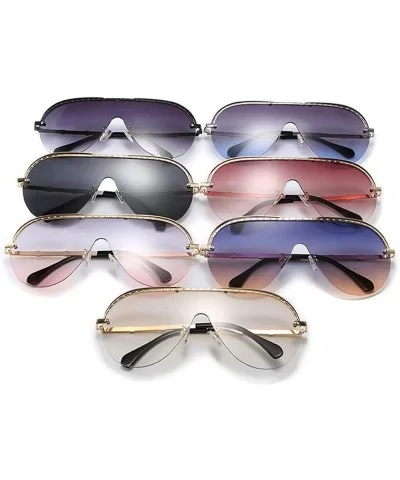 Frameless One Lens Oversized Goggles Sunglasses Women Fashion UV400 Brand Design Pilot Driving Sun Glasses - CL194EOODDY $8.4...