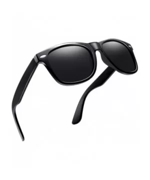 Unisex Polarized Sunglasses Classic Men Retro UV400 Brand Designer Sun Glasses - Glossy Black - CI185S9S77T $9.76 Goggle