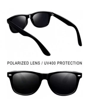 Unisex Polarized Sunglasses Classic Men Retro UV400 Brand Designer Sun Glasses - Glossy Black - CI185S9S77T $9.76 Goggle