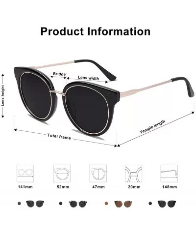 Polarized Lens Round Mens Womens Sunglasses Metal Frame MOMENT SJ1110 - C1 Black Frame/Grey Lens - C418LAUDASU $28.72 Sport