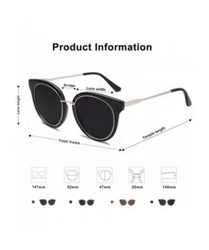 Polarized Lens Round Mens Womens Sunglasses Metal Frame MOMENT SJ1110 - C1 Black Frame/Grey Lens - C418LAUDASU $28.72 Sport