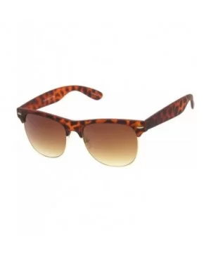 Classic Rubber Finish Half Frame Square Lens Horn Rimmed Sunglasses 55mm - Tortoise-gold / Amber - CG12O1HTAB8 $8.43 Square