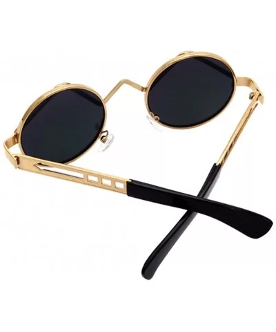 Women Men Fashion Sunglasses Round Metal Frame UV400 Classics Outdoor Vintage Eyewear Sunglass - Gold Red - CC1832XQEI2 $8.17...