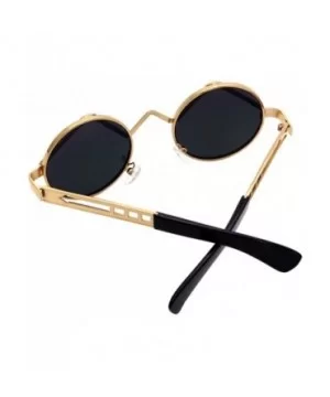 Women Men Fashion Sunglasses Round Metal Frame UV400 Classics Outdoor Vintage Eyewear Sunglass - Gold Red - CC1832XQEI2 $8.17...