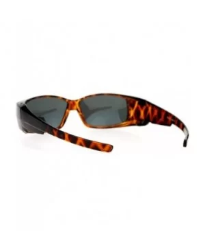 Polarized Fit Over Glasses Sunglasses Womens Rhinestone Rectangular - Tortoise (Black) - CQ18802D5QA $7.37 Rectangular