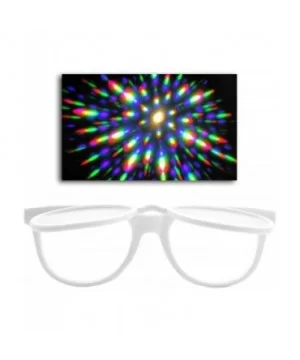 Flip Up Diffraction Prism Fireworks Rave Glasses - White - C611FWHLEJT $10.46 Oversized