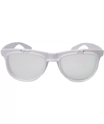 Flip Up Diffraction Prism Fireworks Rave Glasses - White - C611FWHLEJT $10.46 Oversized