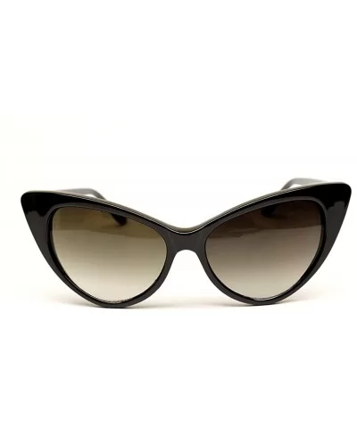 High Pointed Cat Eye Sunglasses Vintage Retro Celebrity Eyewear (Black - 55) - C2119BN23EP $5.62 Cat Eye