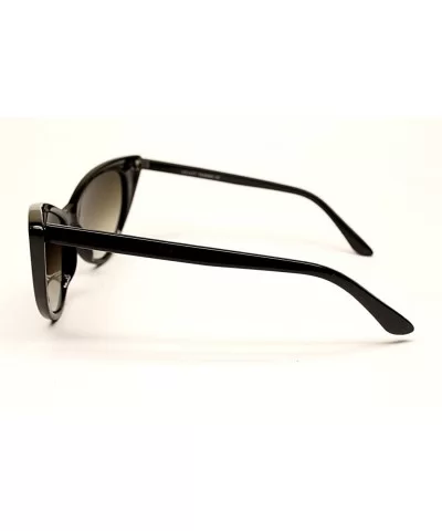 High Pointed Cat Eye Sunglasses Vintage Retro Celebrity Eyewear (Black - 55) - C2119BN23EP $5.62 Cat Eye