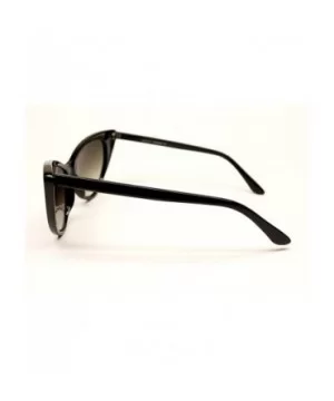 High Pointed Cat Eye Sunglasses Vintage Retro Celebrity Eyewear (Black - 55) - C2119BN23EP $5.62 Cat Eye