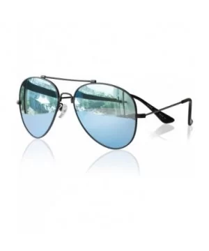 Aviator Polarized Sunglasses for Men Women Mirrored Lens Metal Frame Glasses with Spring Hinges PA600 - CY18TNO39QL $16.95 Round