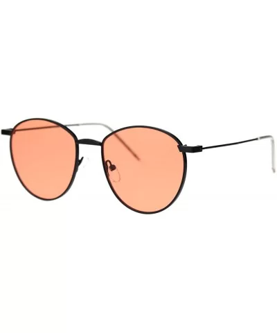 Metal Rim Dad Shade Hippie Round Sunglasses - Black Red - CQ18SHK9TE8 $9.09 Round