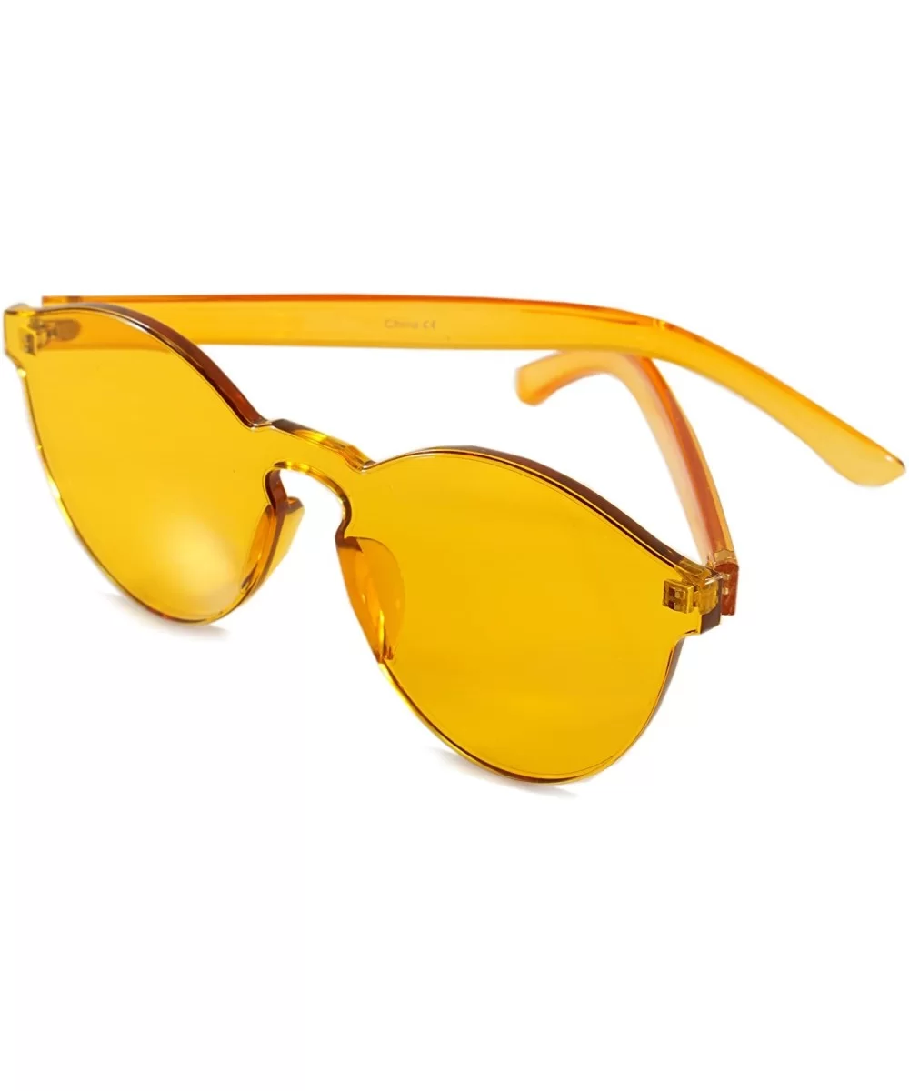 Unisex One Piece Rimless Sunglasses New & Regular Size A041 - Yellow - CM1873UU00U $8.91 Rimless