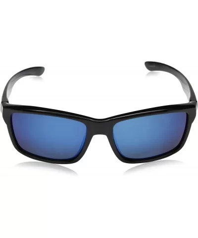 Mayor Polarized Sunglass with Polycarbonate Lens - Black Frame/Blue Mirror - C812NVFUOA6 $21.23 Sport