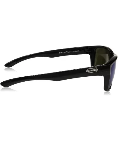 Mayor Polarized Sunglass with Polycarbonate Lens - Black Frame/Blue Mirror - C812NVFUOA6 $21.23 Sport