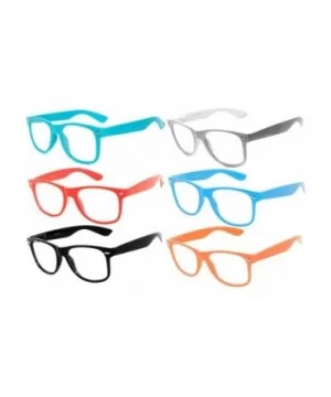 Set of 6 Pairs Retro Style Vintage Clear Lens Sunglasses Colored Frame - C811Q7TTD0X $11.61 Wayfarer