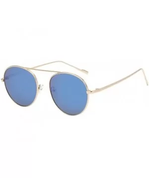 Summer Sunglasses - Women Cat Eye Mirrored Flat Lenses Metal Frame Sunglasses - G - CT18COD9N63 $4.44 Sport