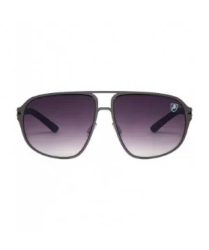 Intimidators Flat Thin Frame Oval Aviator Sunglasses - Smoke Gunmetal - CV199LWWALQ $23.04 Aviator